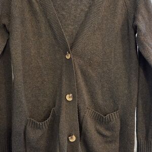 Elegant Olive Green Knit Cardigan